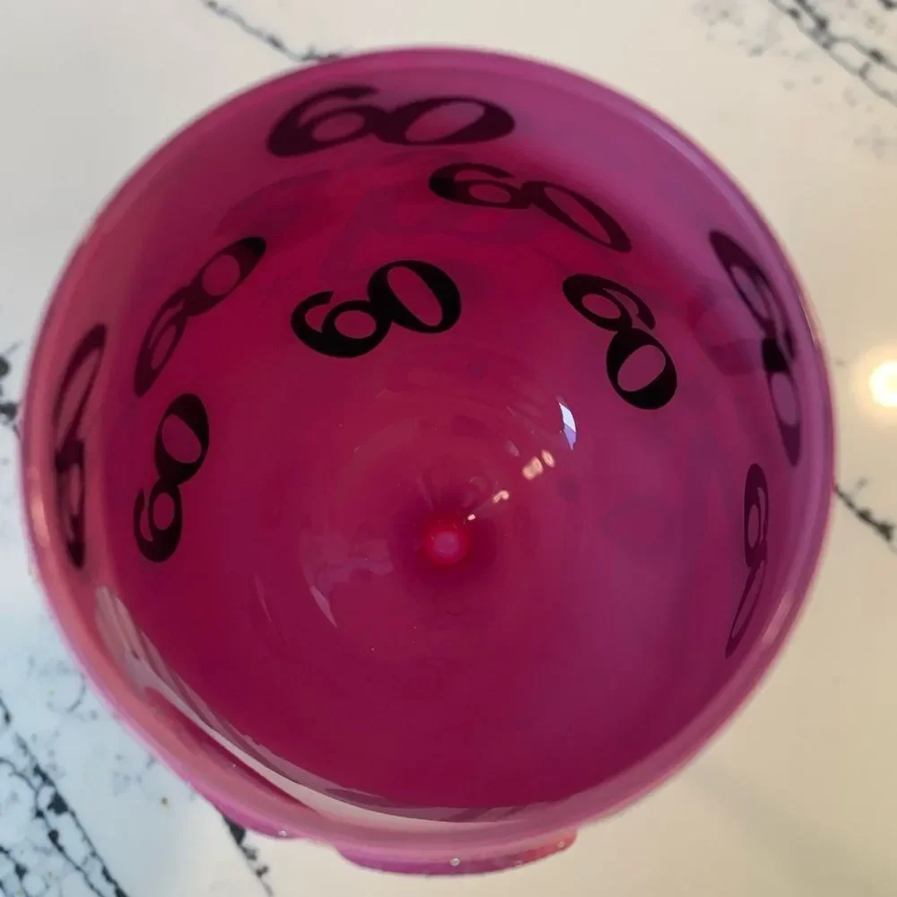 Pink 60th Birthday Party Decoration Wine Glass
